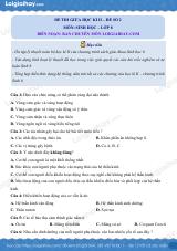 Đề kiểm tra giữa kì 2 Sinh 8 - Đề số 2 có lời giải chi tiết